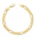 Pulsera Fígaro Oro 18 K 21 cm 6.5 mm - pulseras de hombre - pulseras oro par hombres - pulsera cadena - pulsera gruesa