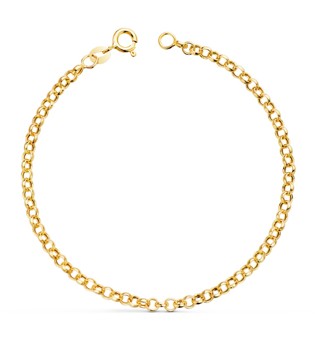 Pulsera Cadena Rolo Oro 18K 19cm | pulsera cadena , pulseras de mujer, pulseras hombre | Joyas unisex