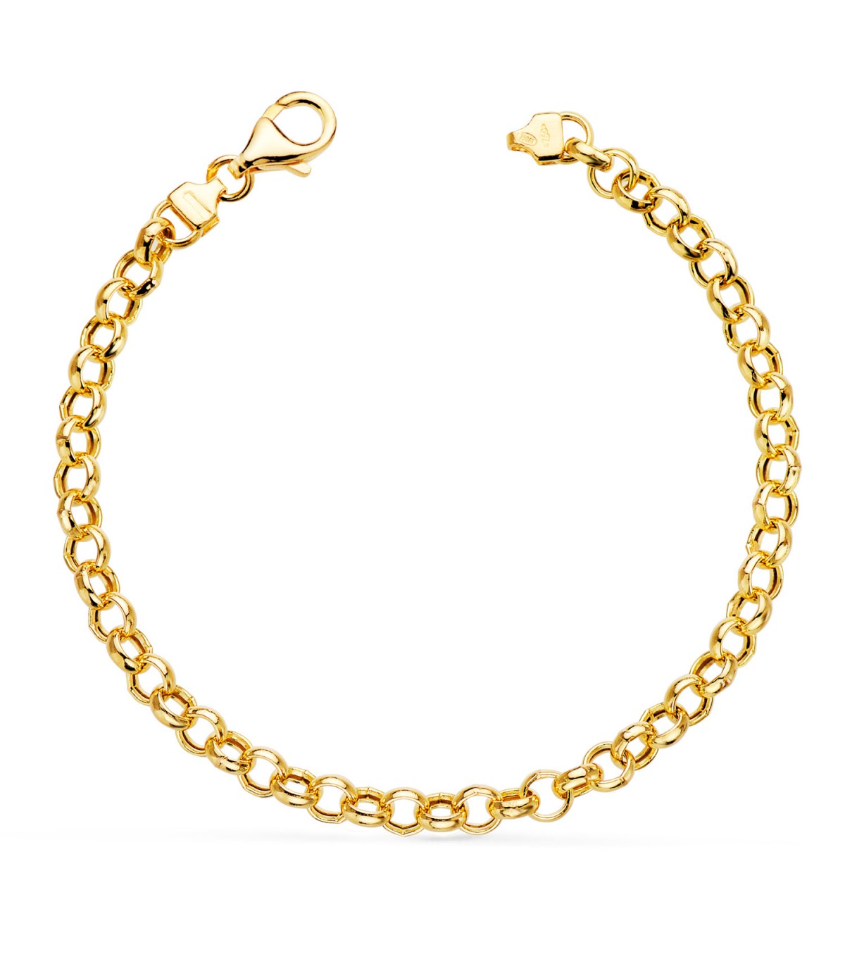 Pulsera Cadena Rolo Oro 18K 5mm 19cm | pulsera cadena , pulseras de mujer, pulseras hombre | Joyas unisex