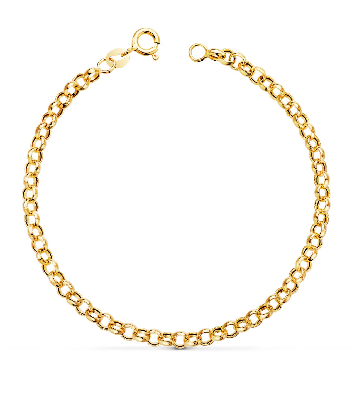 Pulsera Cadena Rolo Oro 18K 4mm 19cm | pulsera cadena , pulseras de mujer, pulseras hombre | Joyas unisex