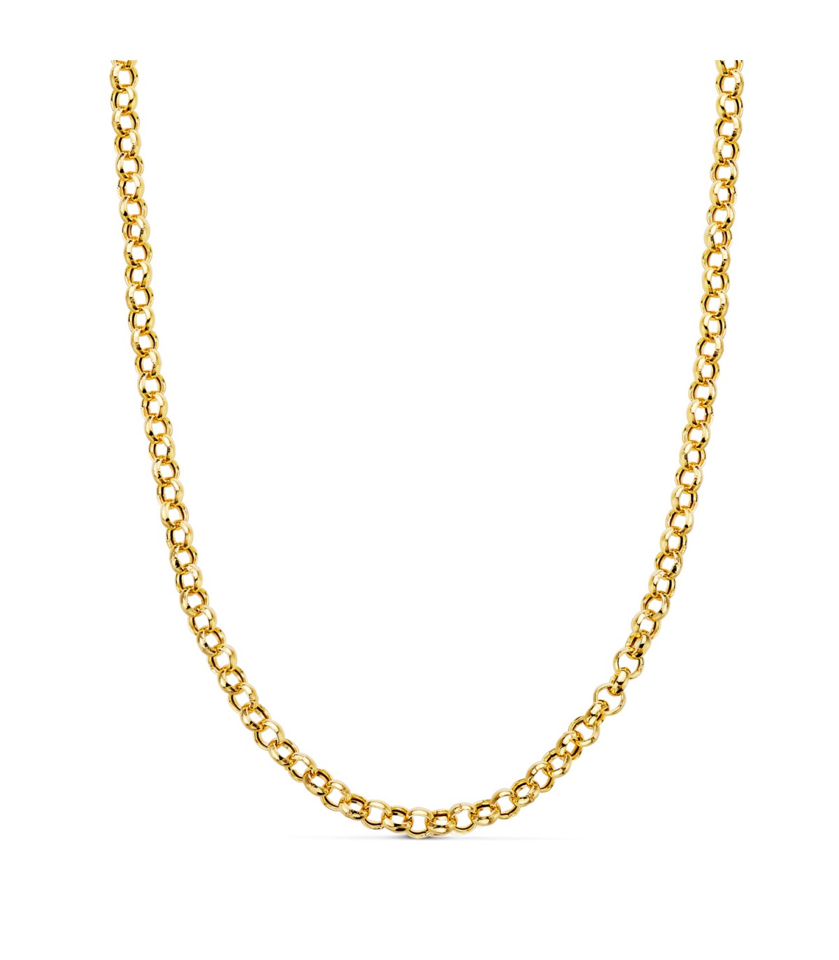 Chaîne en or 18 carats, maille Jaseron 3 mm, 45 cm, colliers et ras du cou pour femme