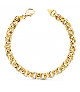 Pulsera Cadena Rolo Oro 18K 7mm 19cm | pulsera cadena , pulseras de mujer, pulseras hombre | Joyas unisex