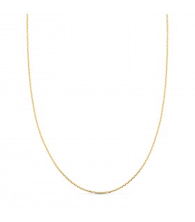 Cadena Oro 18K Forzada 45cm 0,75mm| cadenita de oro para mujer, cadena finita - cadenas de oro