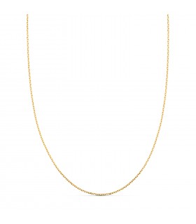 Collier à chaîne pour femme : chaîne fine maille diamantée 0,75 mm 40 cm en or jaune 750