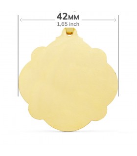 Medalla Virgen Carmen Oro 18 K 42 mm Pandereta - medallas de oro, medallas religiosas