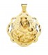 Medalla Virgen Carmen Oro 18K  Pandereta 42mm - medallas religiosas, medallas de oro