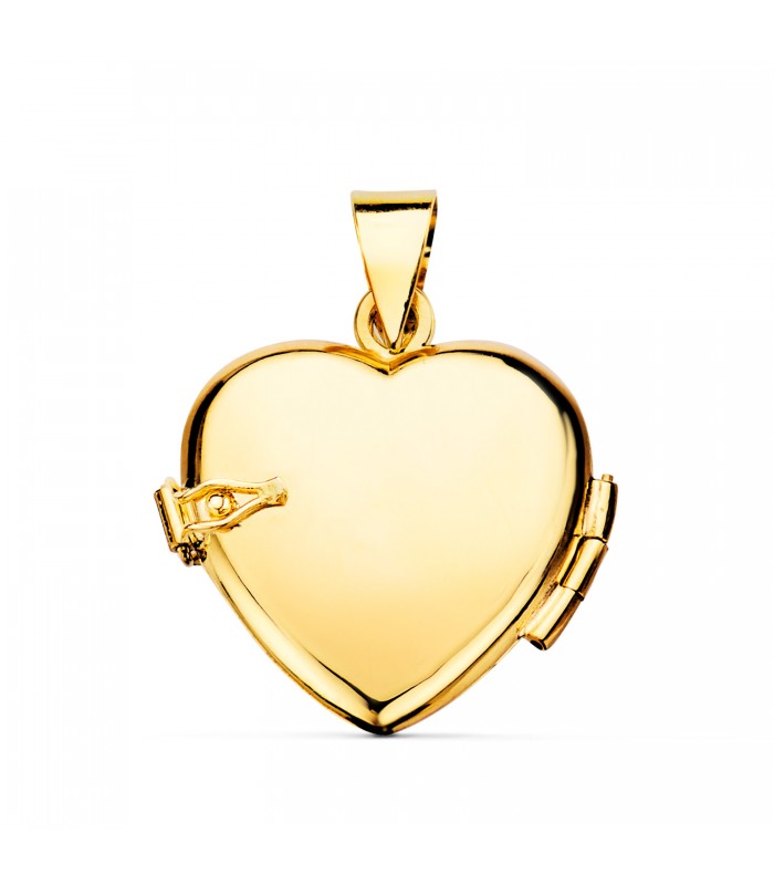 Ciondolo Portafoto Cuore oro 18 Kt 20 MM Floreale