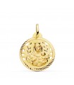 Médaille Vierge du Mont Carmel Or 18 Carats 22mm Ajourée