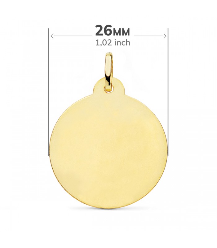 Medalla Virgen Carmen Oro 18K 26mm Calada - medallas religiosas - Nuestra señora del Carmen