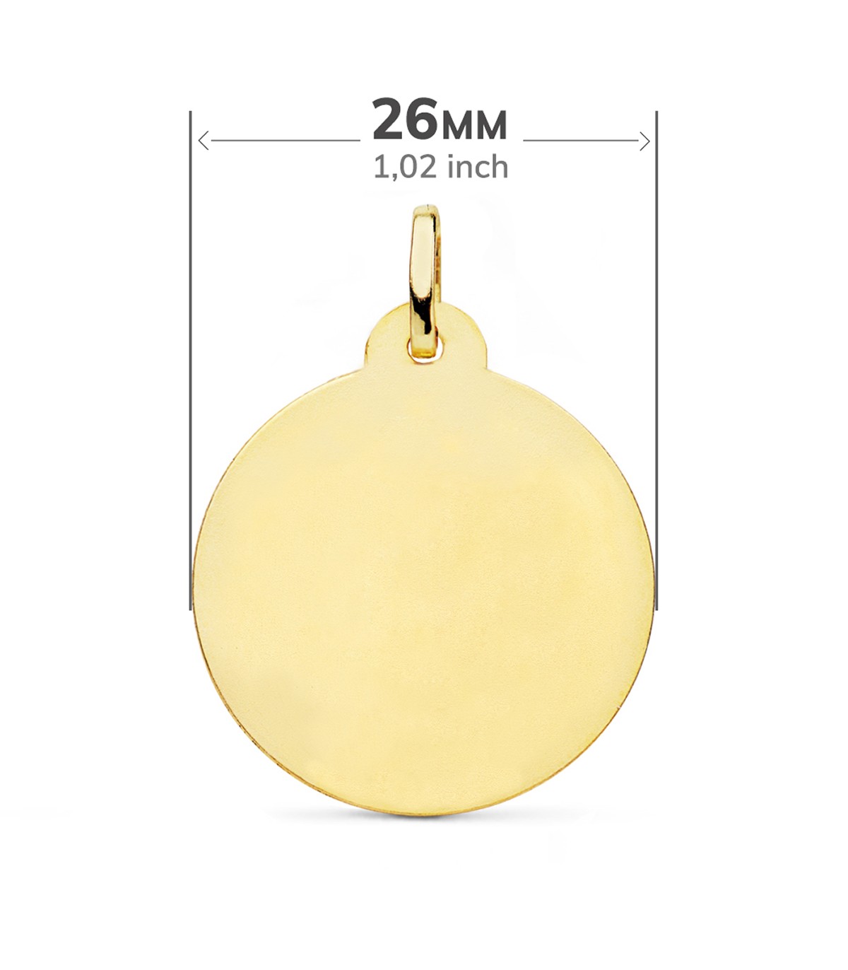 Medalla Virgen Carmen Oro 18K 26mm Calada - medallas religiosas - Nuestra señora del Carmen
