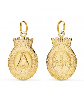 Skapulier-Medaille Madonna und Kreuz 18K Gold P2988-020