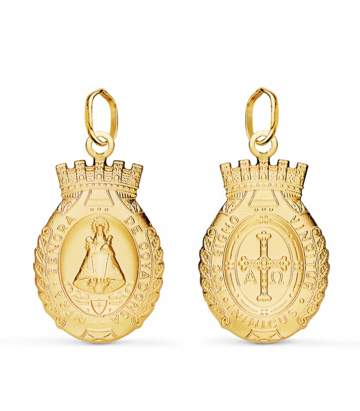 Skapulier-Medaille Madonna und Kreuz 18K Gold P2988-020