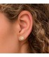 Orecchini punto luce Candida, ideale da donna, in oro giallo 18kt rosetta con zircone