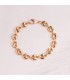 Pulsera Grano de Café Oro 18K 10mm 21cm | pulsera cadena |pulseras para mujer - pulsera de cadena calabrote