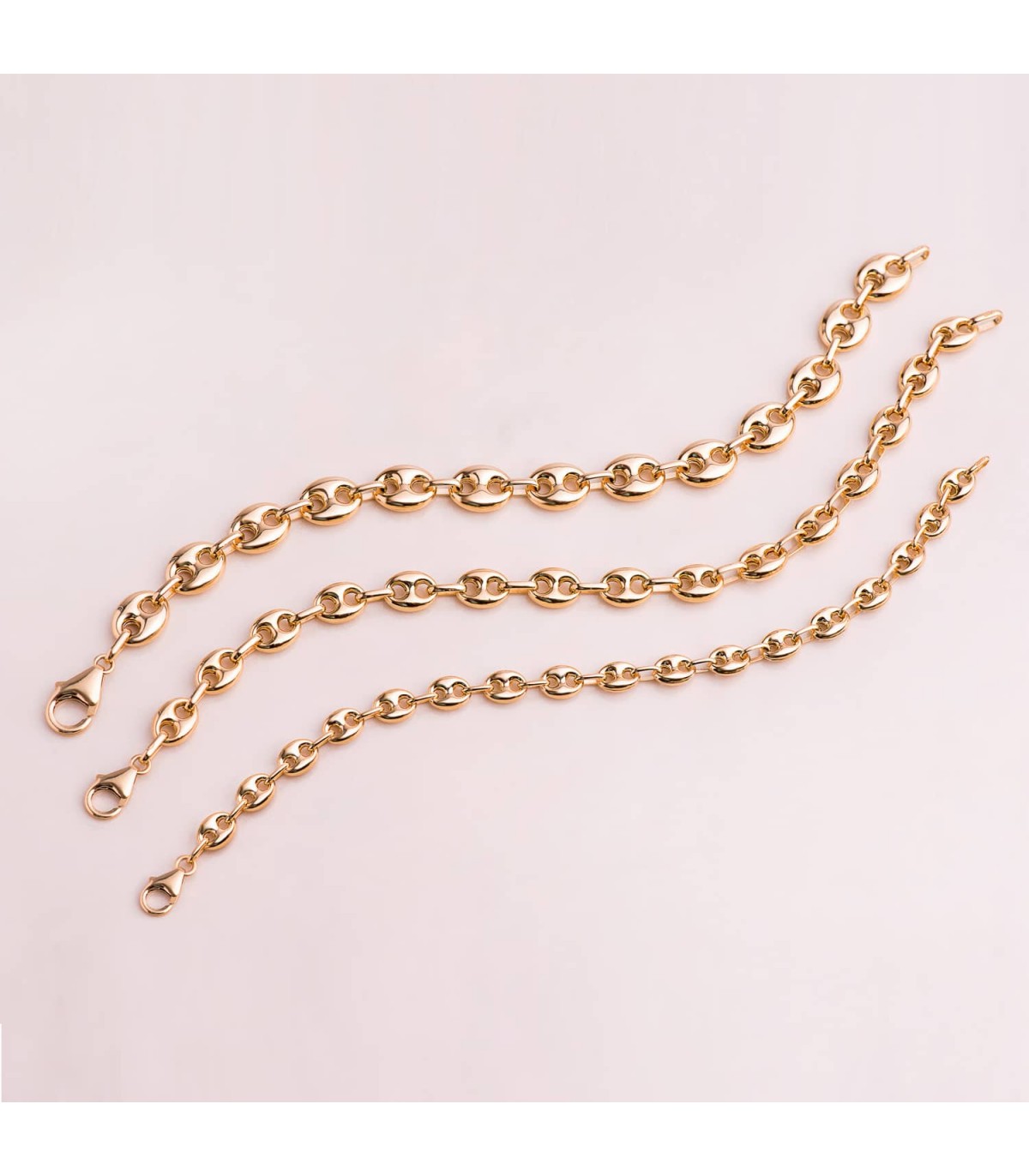 Pulsera Grano de Café Oro 18K 10mm 21cm | pulsera cadena |pulseras para mujer - pulsera de cadena calabrote
