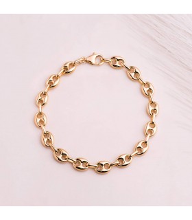 Pulsera Grano de Café Oro 18K 7.5mm 21cm | pulsera cadena |pulseras para mujer