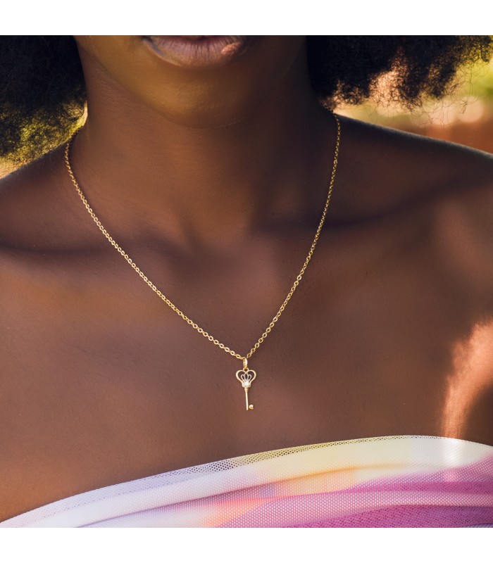 Catena a maglia diamantata vuota - Collana forzatina 2mm Oro 750 45cm | Girocollo da donna