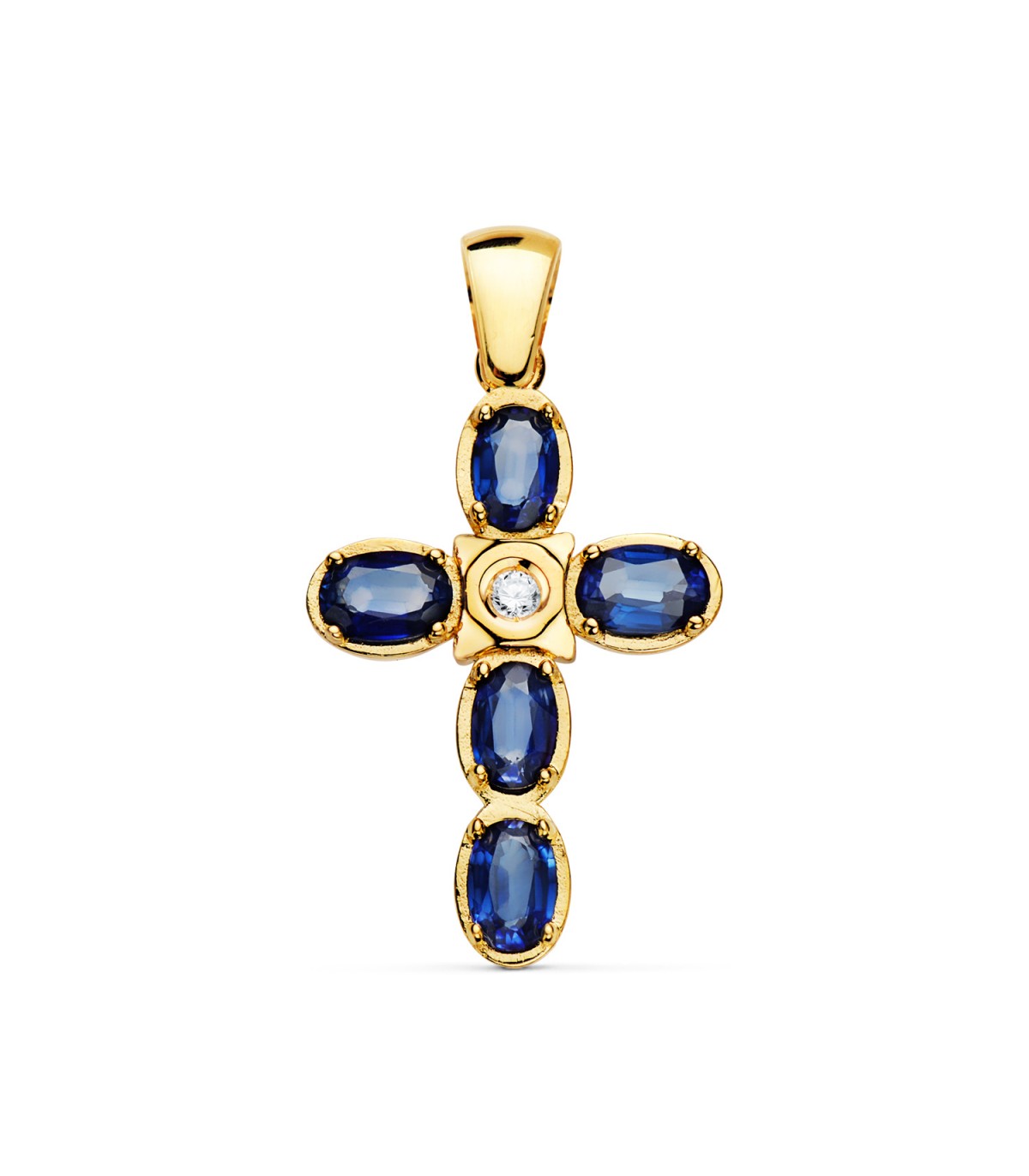 Collana con ciondolo a croce con diamanti da 0,10 ct in oro bianco 9 carati per donna, graziosa e delicata collana con croce piccola in oro bianco massiccio 9 carati per donna