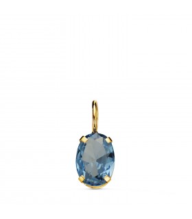 Aquamarin oval Anhänger 7 mm 21289-5AM Gelbgold 750, für Damen