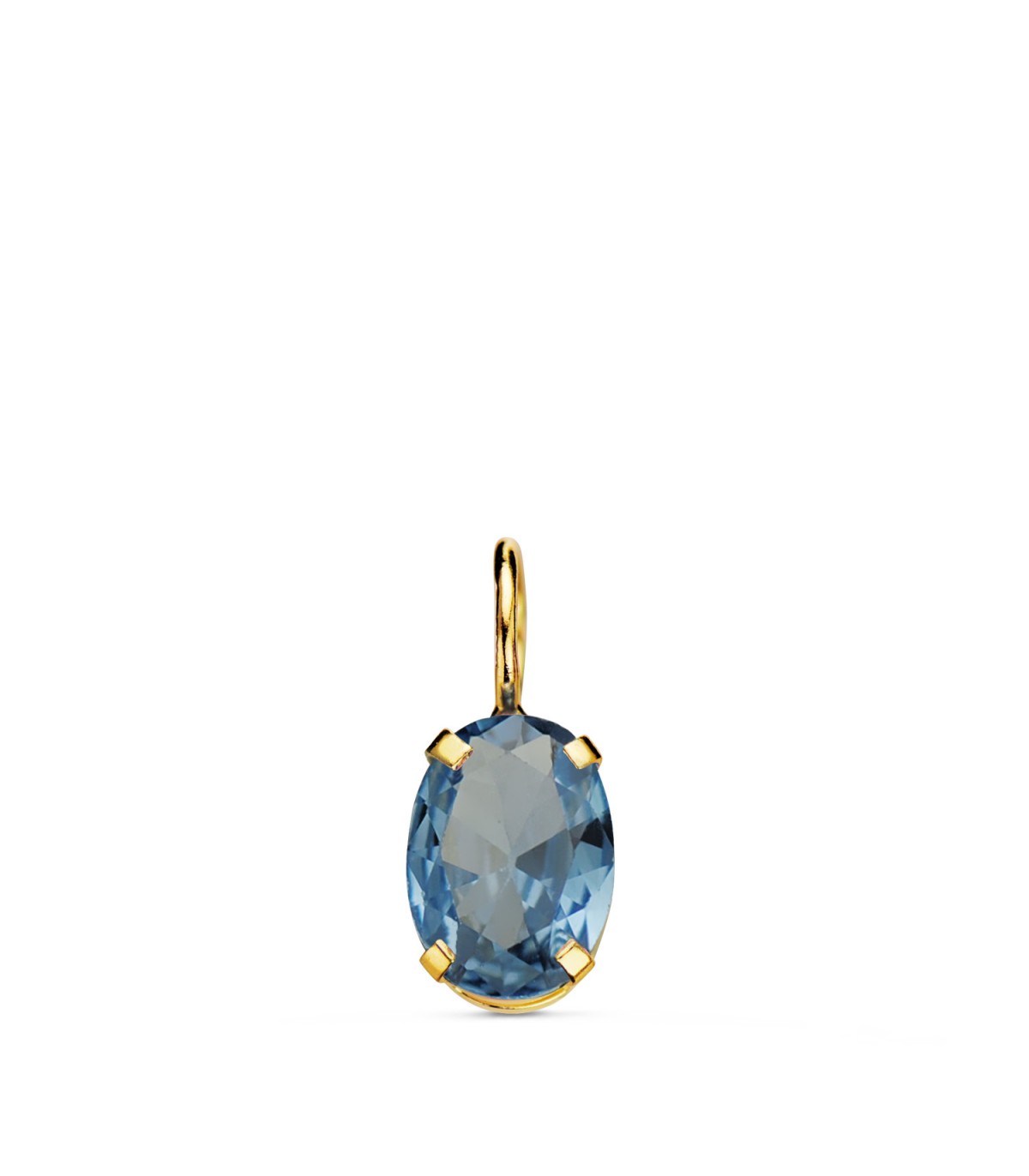 Aquamarin oval Anhänger 7 mm 21289-5AM Gelbgold 750, für Damen