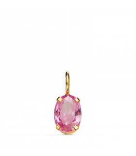Ciondolo punto luce con pietra colorata, Selene oro 18kt rosa