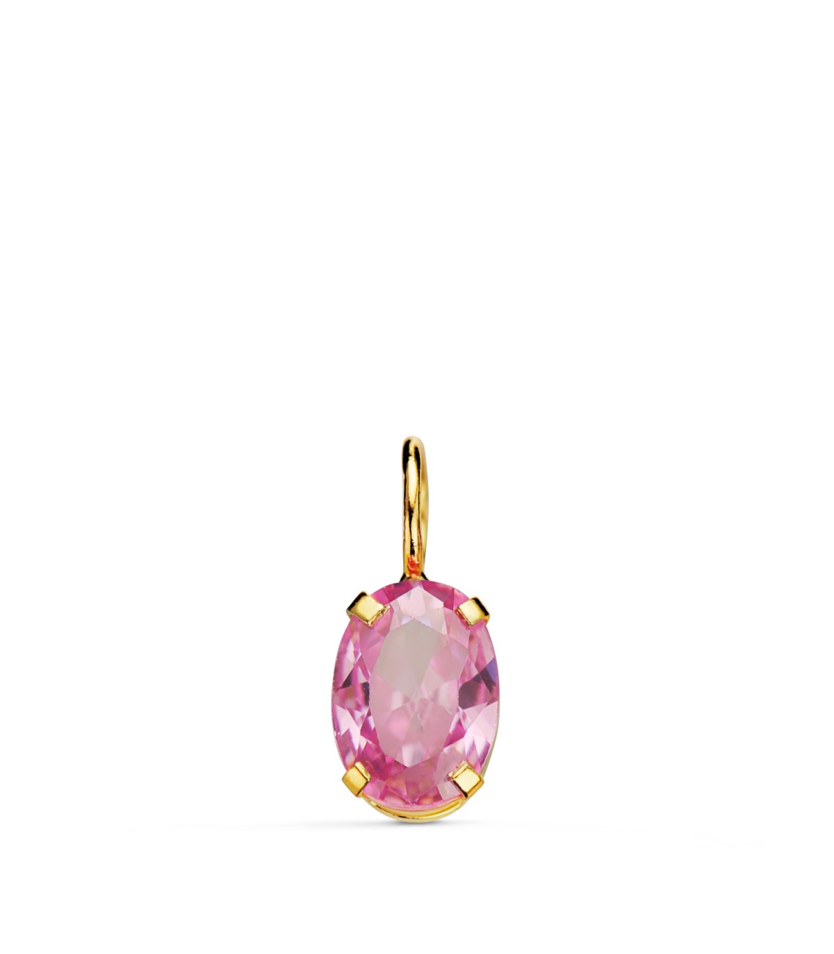 Ciondolo punto luce con pietra colorata, Selene oro 18kt rosa