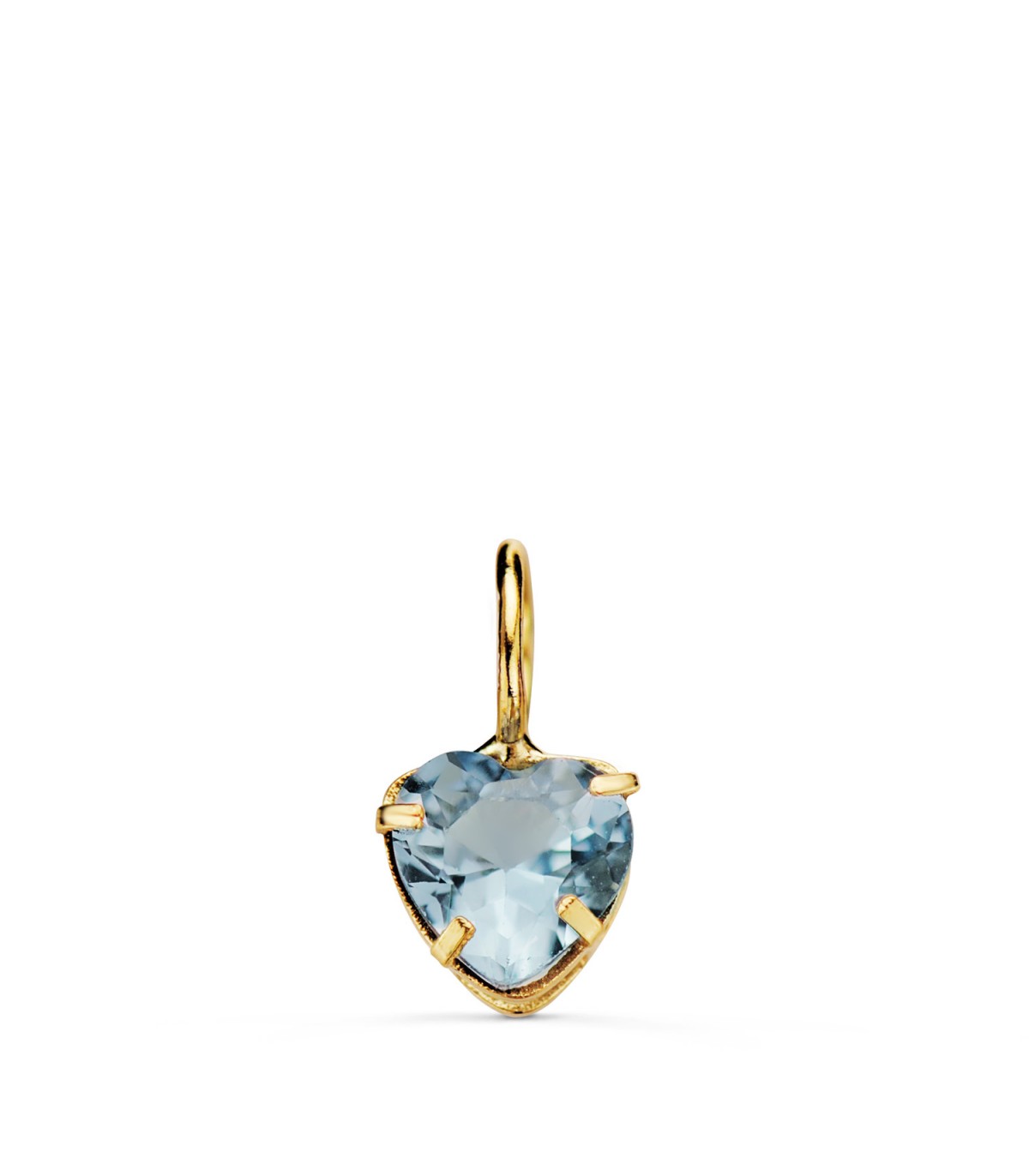 Colgante Corazón Oro 18K 5 mm Aguamarina | colgantes de mujer, piedras de colores