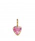 Ciondolo Cuore oro 18kt, zircone 5 mm, pietra colorata rosa | Collane donna