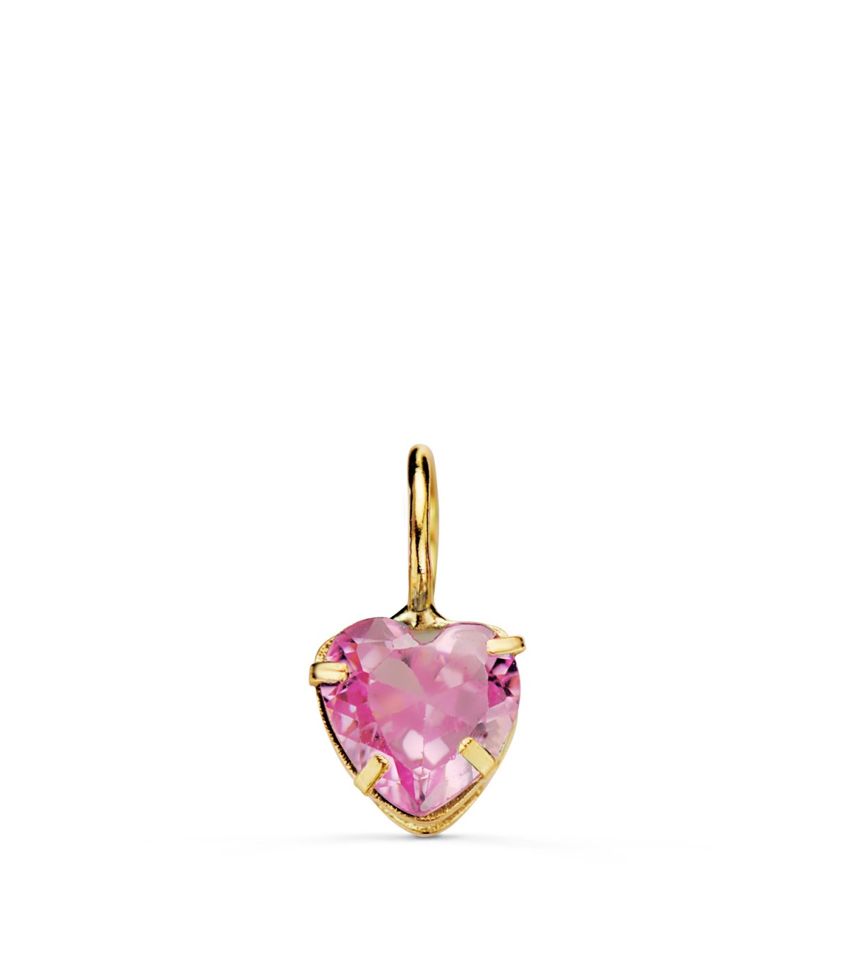 Pendentif Coeur Or 18K 5 mm Rose | pendentif pour femme or | pendentif or pierre