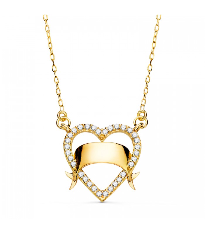 Collier personnalisé Coeur Or 18K Bande | collier femme or | bijoux personnalisables