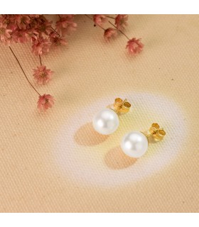 Pendientes Kikuë Perlas Akoya Oro 18 K 9,5MM