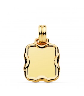 Colgante Chapa Oro 18K 21 mm Marco labrado - colgante con fotografía, chapa grabada