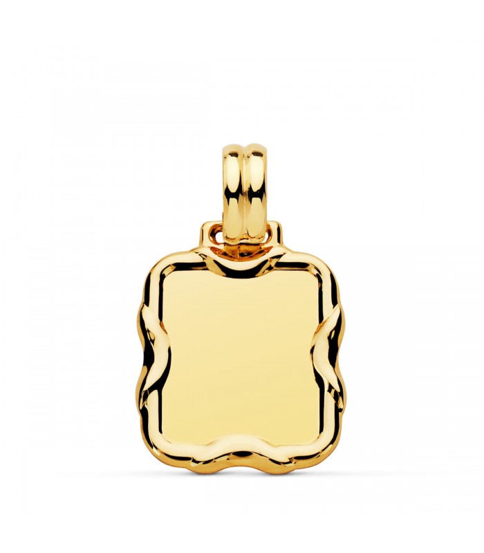 Colgante Chapa Oro 18K 21 mm Marco labrado - colgante con fotografía, chapa grabada