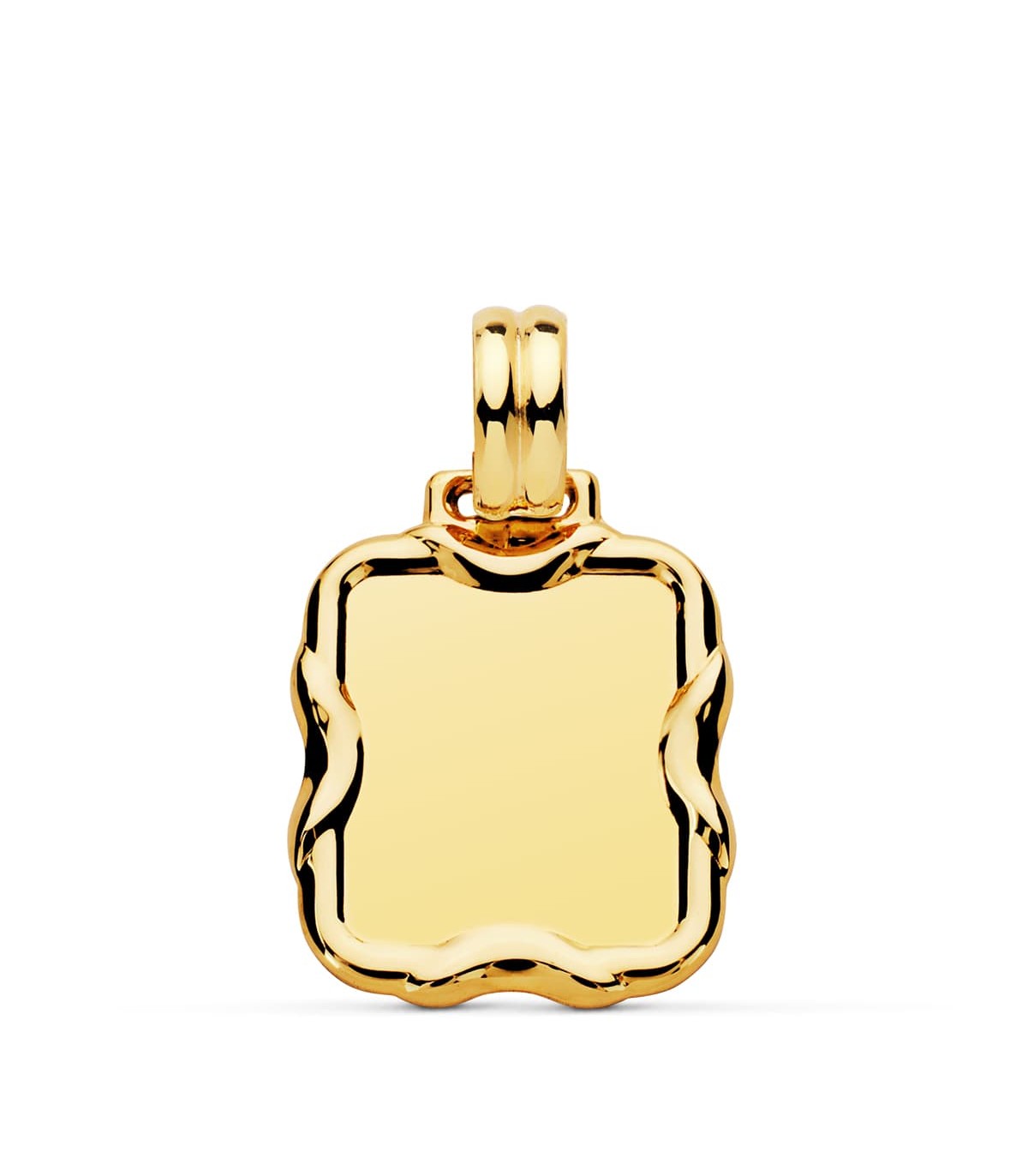 Colgante Chapa Oro 18K 21 mm Marco labrado - colgante con fotografía, chapa grabada
