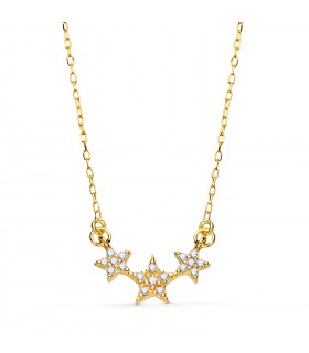 Collana stelle oro giallo 18kt 42 cm