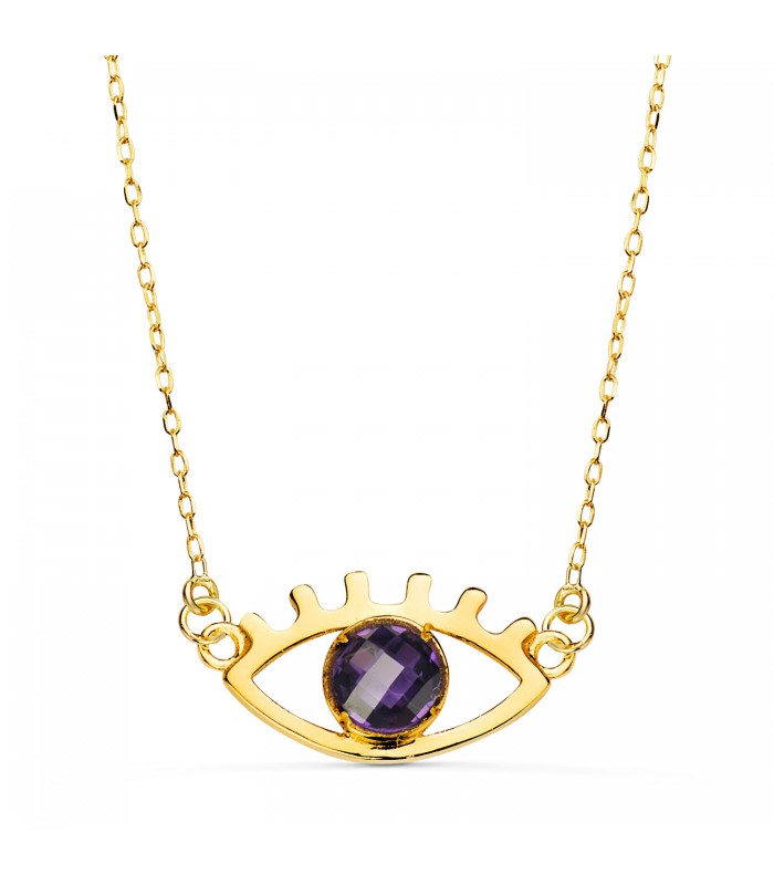 Collana occhio greco oro giallo 18kt ametista