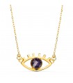 Collar Ojo Turco Oro Amarillo 18K Amatista