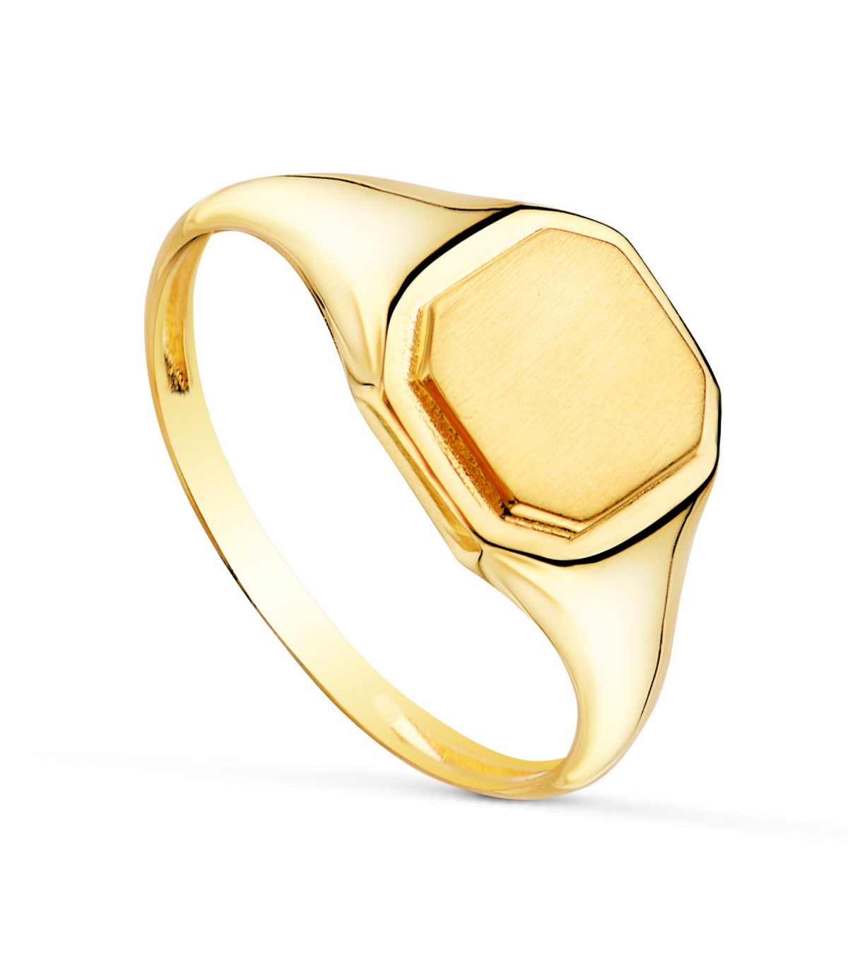 Damen Siegelring  mit Gravur, 750 Gelbgold D16672 | Personalisierter Ring mit Buchstabengravur