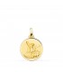 Medaglia San Michele Arcangelo 18 mm oro 18 kt, lavorazione a conio, bordo in bassorilievo