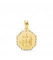 Medalla Dios Alá Oro 18K 14mm Hexágono Tallada