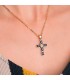 Pendentif Croix Or Jaune 28mm Saphirs et Diamant | bijoux femme | croix or jaune
