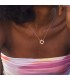Collana in oro per donna, Gisli 18kt, girocollo con sole e catenina, pietre zirconi.
