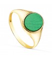 Bague Chevalière Femme Malachite Or 18K