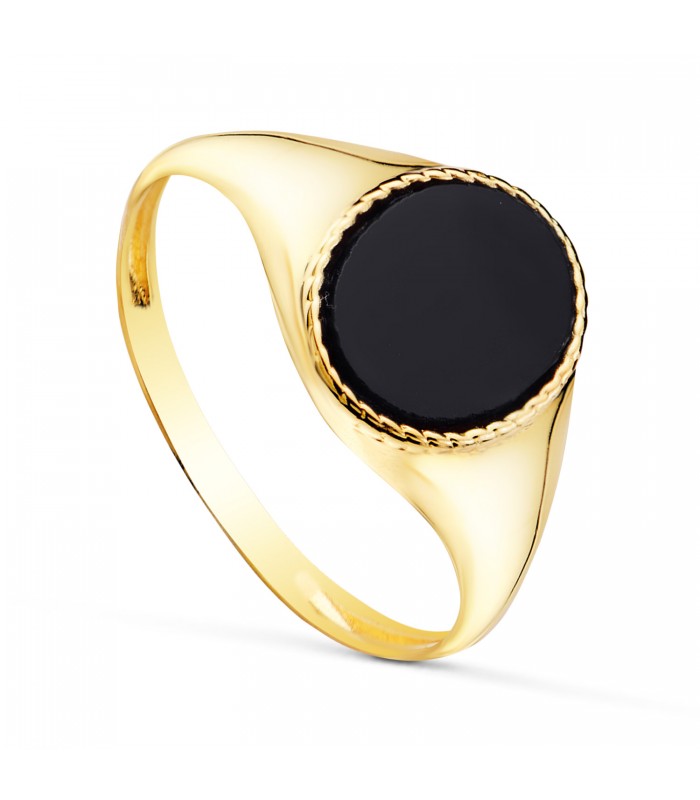 Bague Chevalière Femme Onyx Or 18K | bague pour femme | idées cadeaux femme