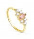 Anello con pietra ametista, taglio marquise, modello Meraki Oro giallo 18kt (750)