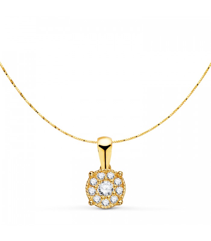 Collar de cadena veneciana con diamantes. Modelo Meena, vista frontal