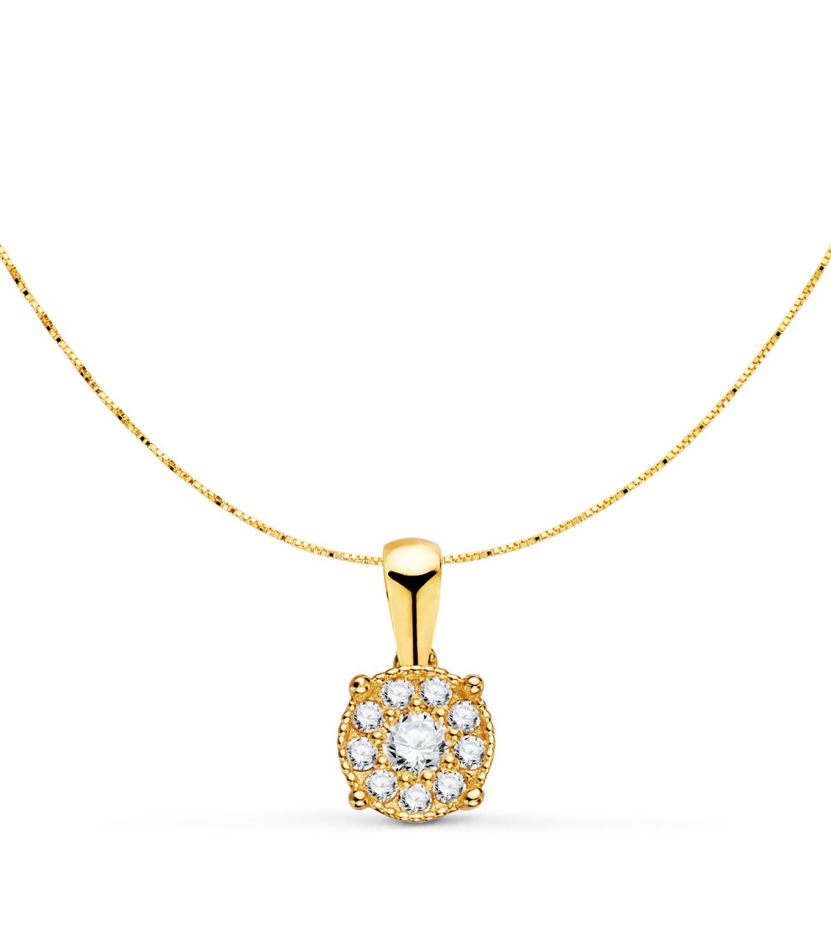 Collar de cadena veneciana con diamantes. Modelo Meena, vista frontal