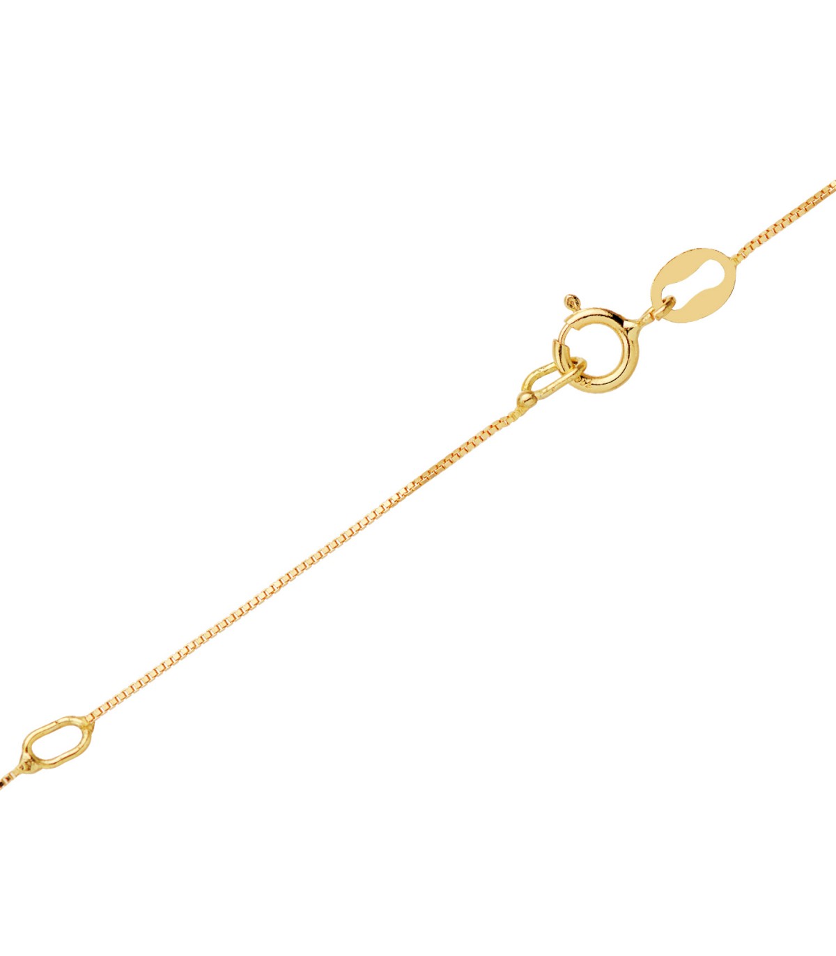 Vista de la cadena finita del collar diamantes Meena oro amarillo 18 kilates