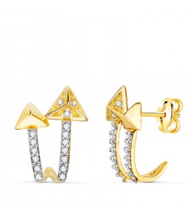 Pendientes Meraki Flecha Oro 18K - pendientes de mujer de oro, pendientes con piedras