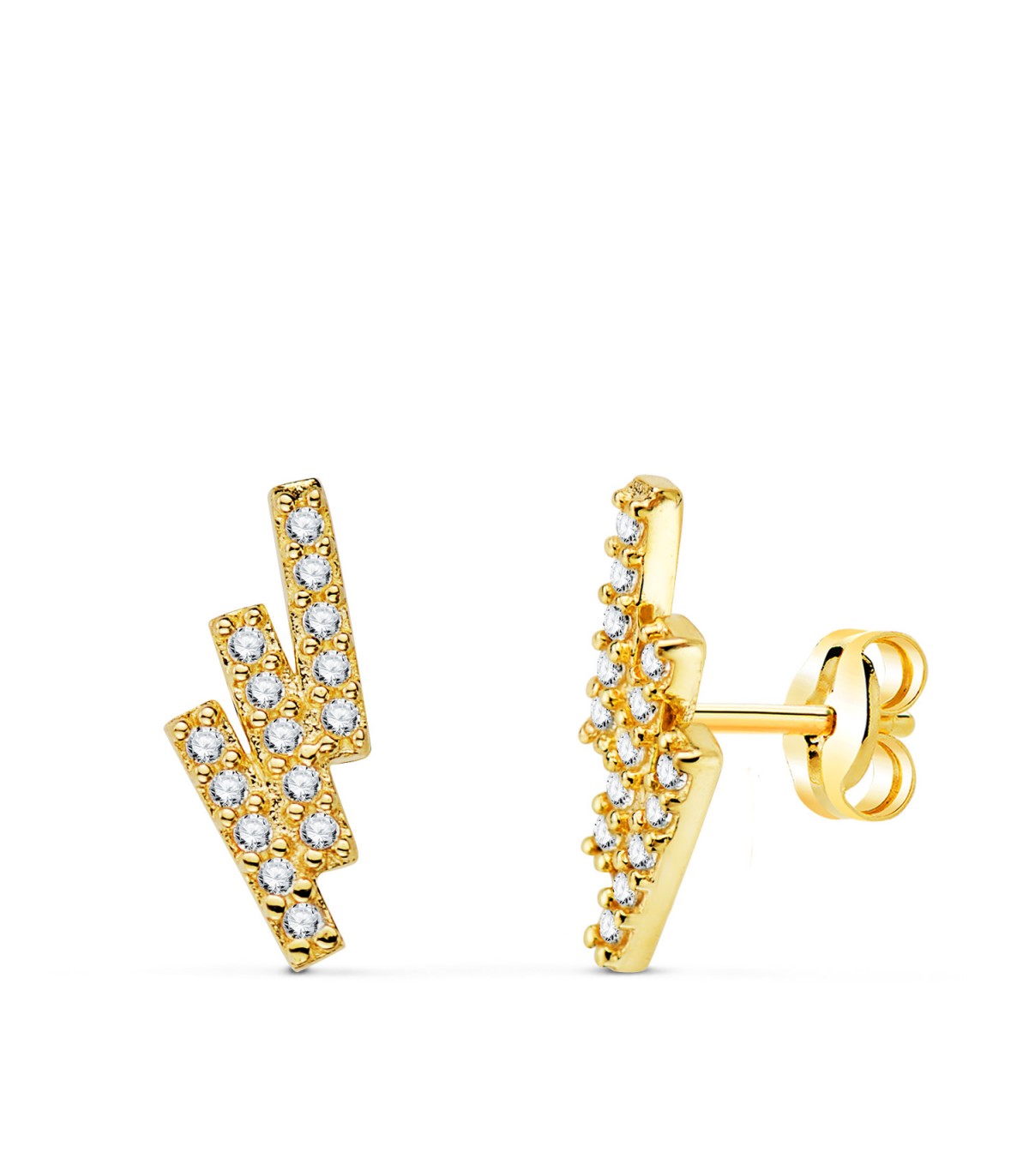 Pendientes Meraki Oro 18K Thunder - pendientes de mujer de oro, pendientes con piedras